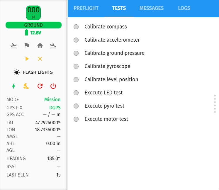Properties dialog tests tab