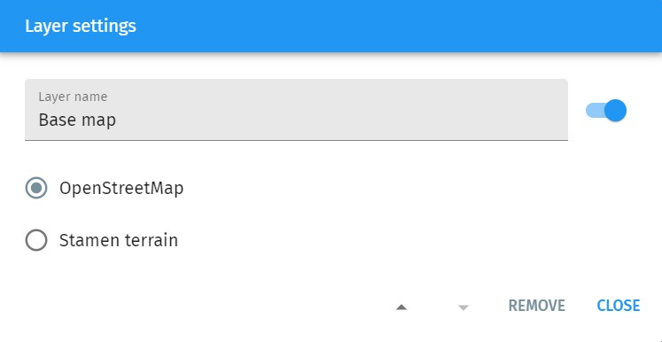 Layers panel base map