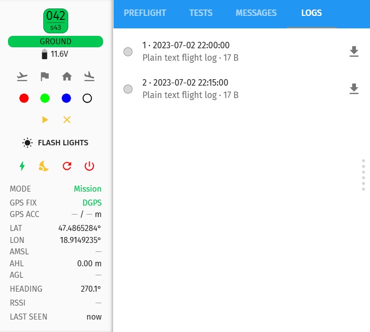 Properties dialog logs tab