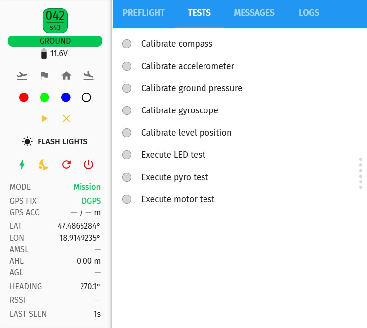 Properties dialog tests tab