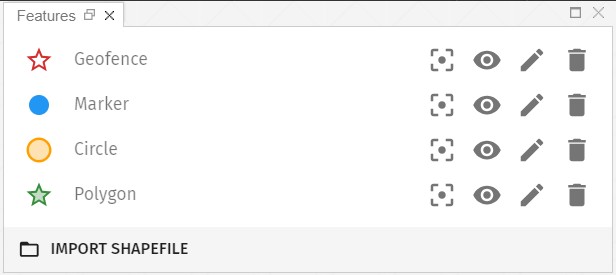 Features panel