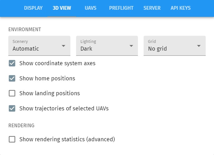 3D view settings
