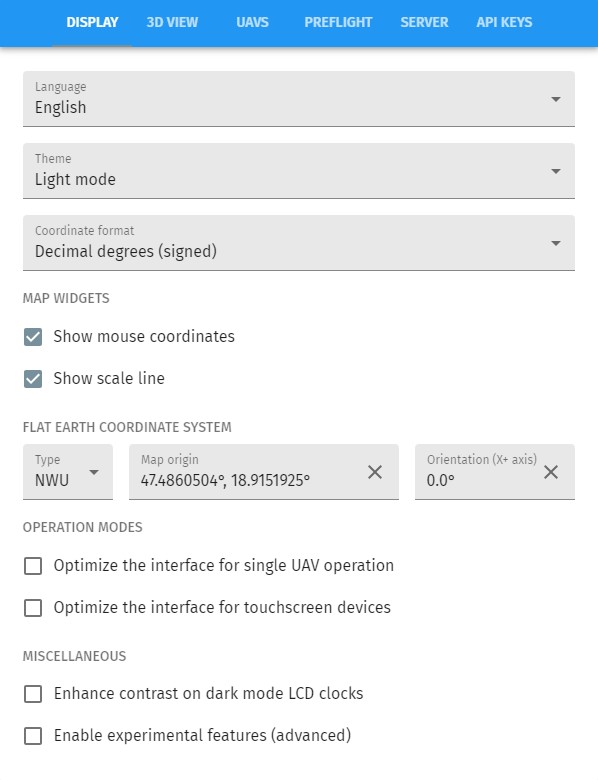 Display settings
