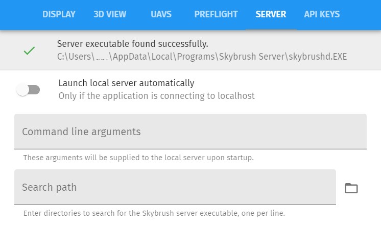 Server settings