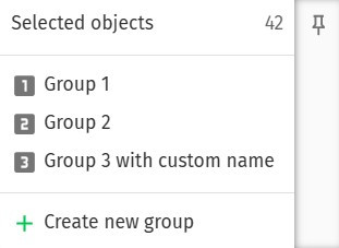 Selection groups widget tooltip