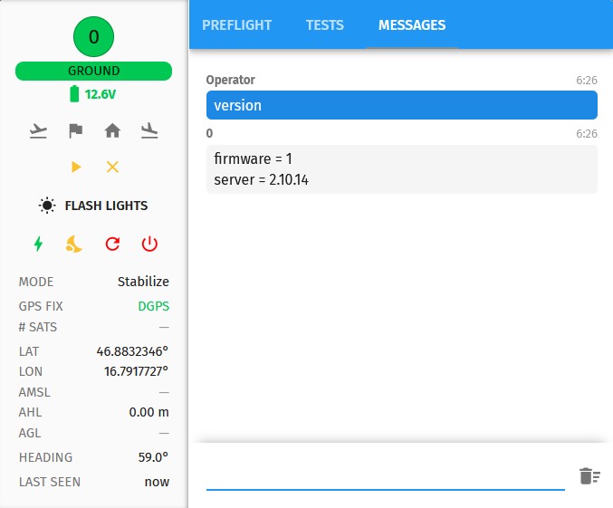 Properties dialog messages tab