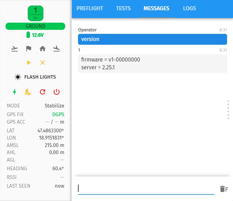 Properties dialog messages tab