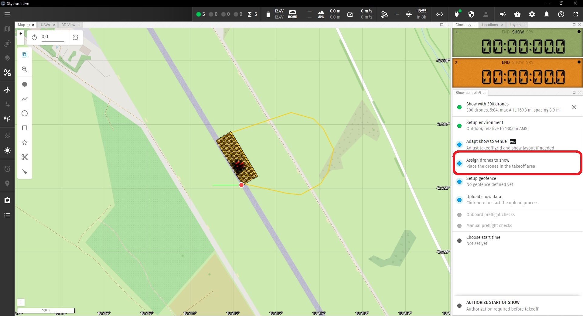 Assign drones to venue