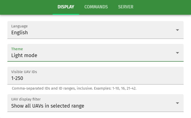 Display preferences