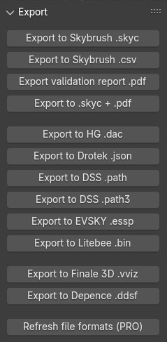 Export panel